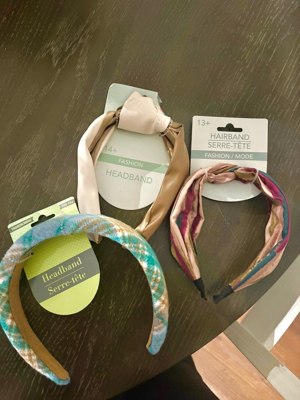 Multicolor Headband Set - Pink, Beige, Teal